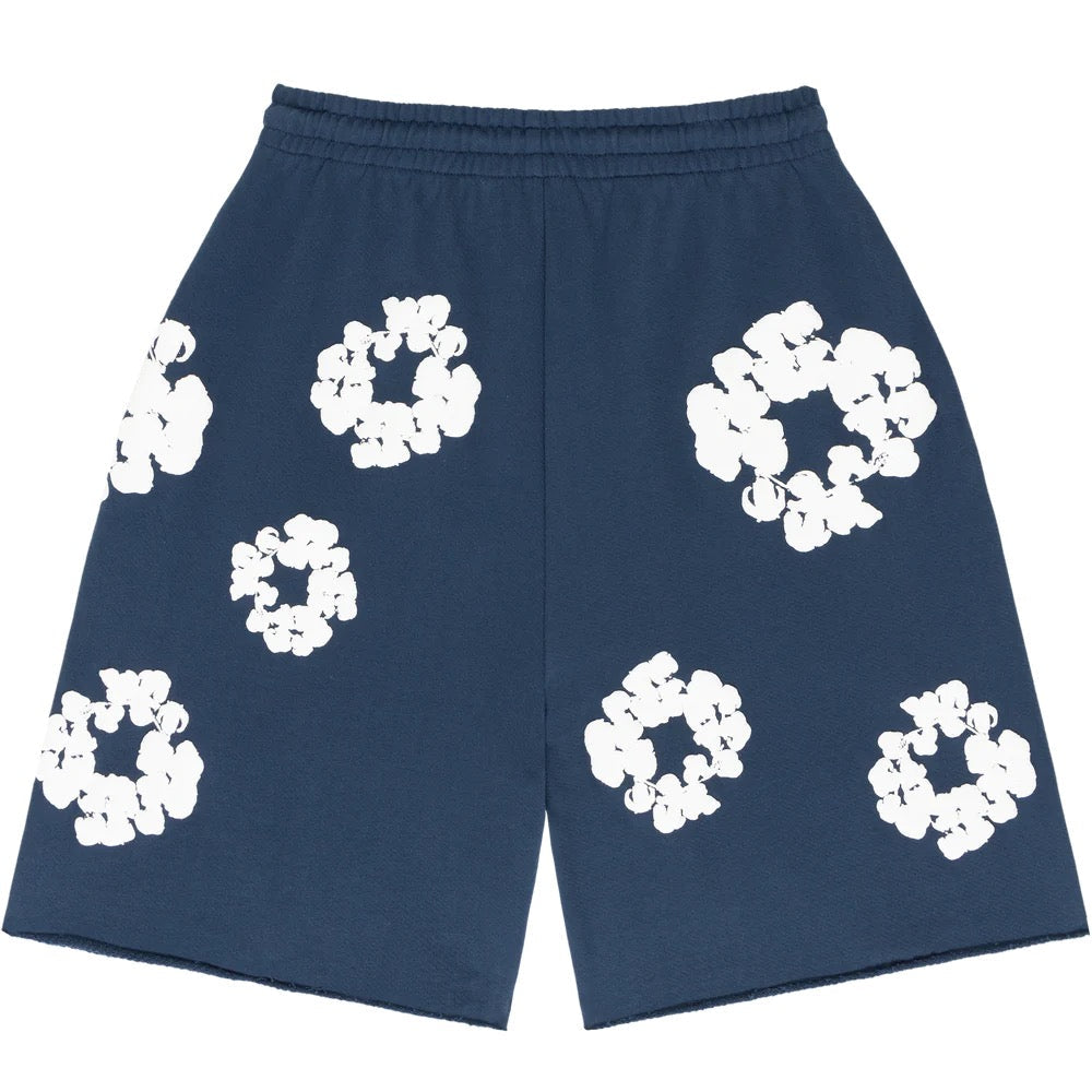 "Flower" Shorts Navyblau