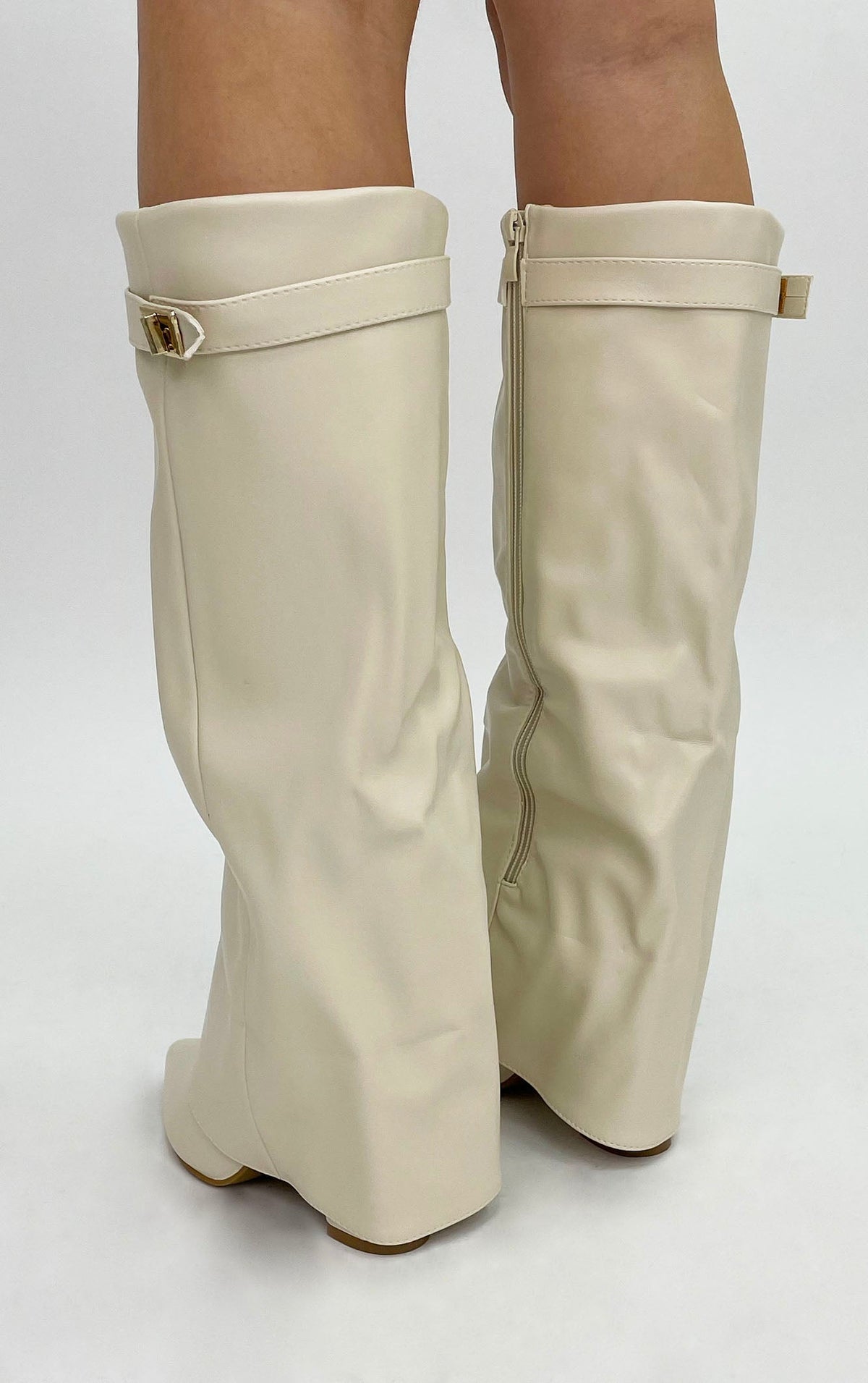 Castelano Shark Boots Kunstleder - Weiß