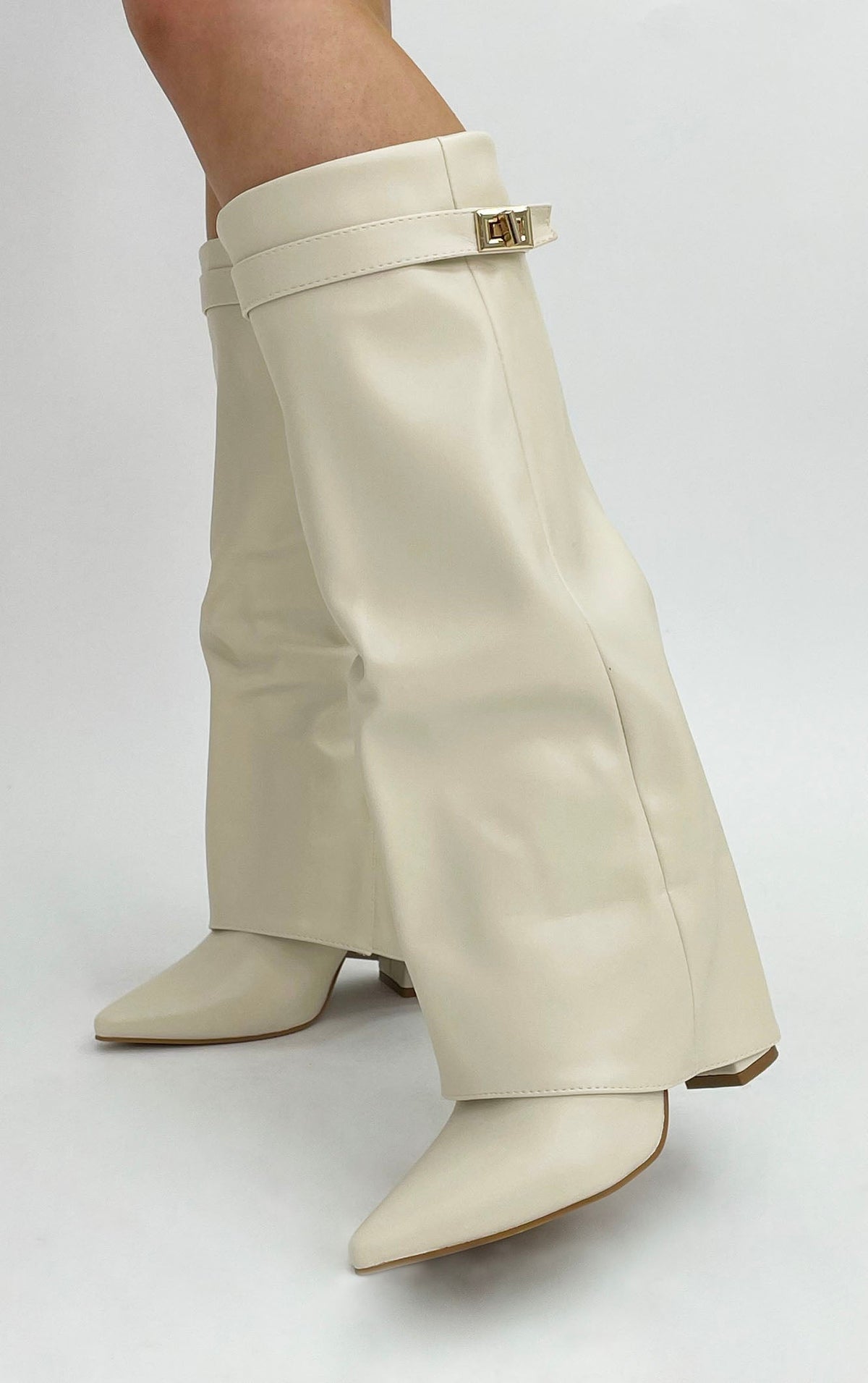 Castelano Shark Boots Kunstleder - Weiß