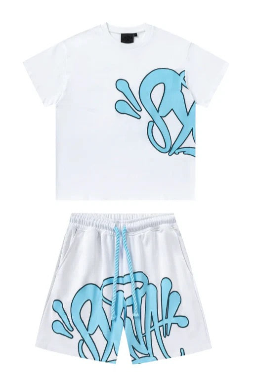 "Graffiti" Shorts-Set Blau