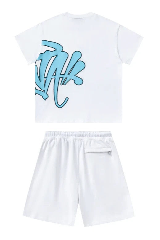 "Graffiti" Shorts-Set Blau