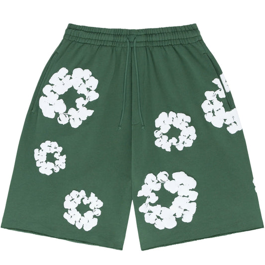 "Flower" Shorts Grün