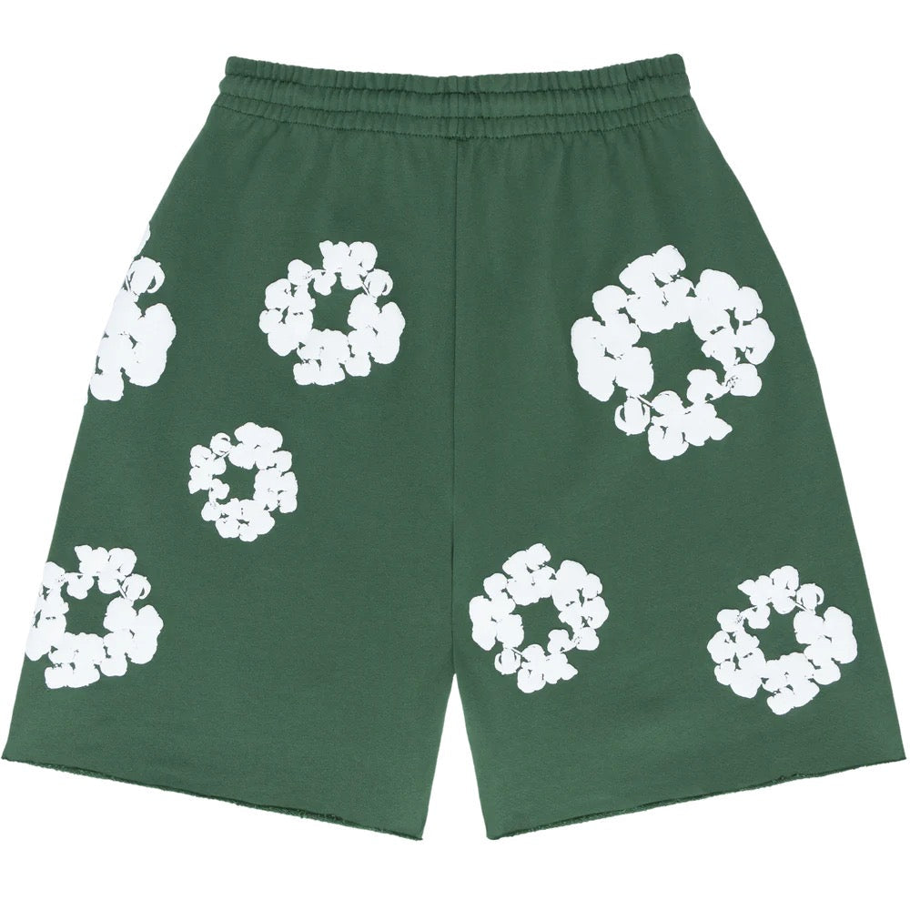 "Flower" Shorts Grün