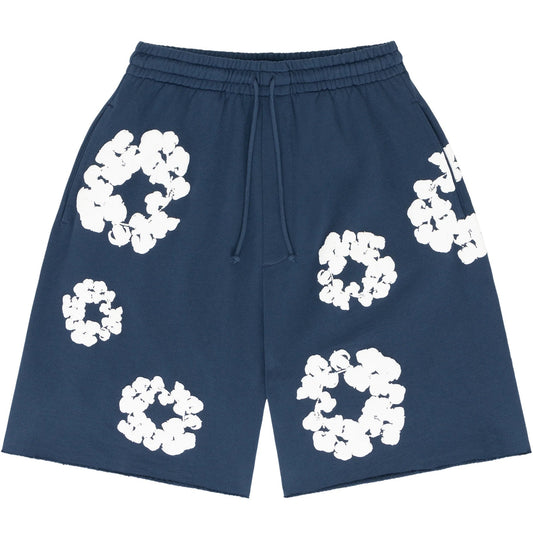 "Flower" Shorts Navyblau