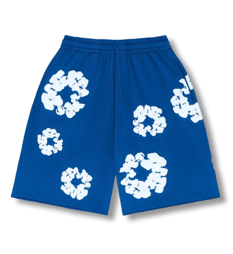 "Flower" Shorts Blau