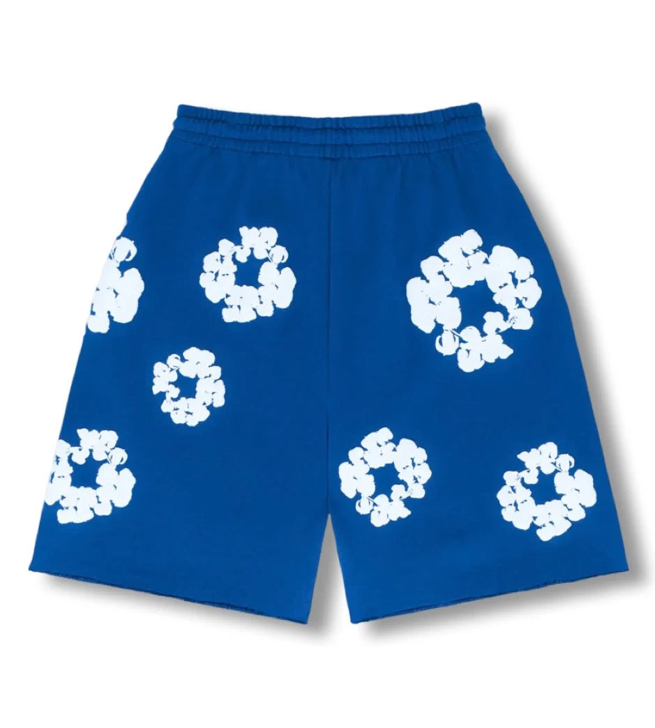 "Flower" Shorts Blau