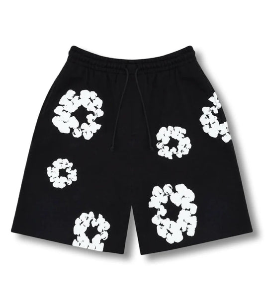 "Flower" Shorts Schwarz