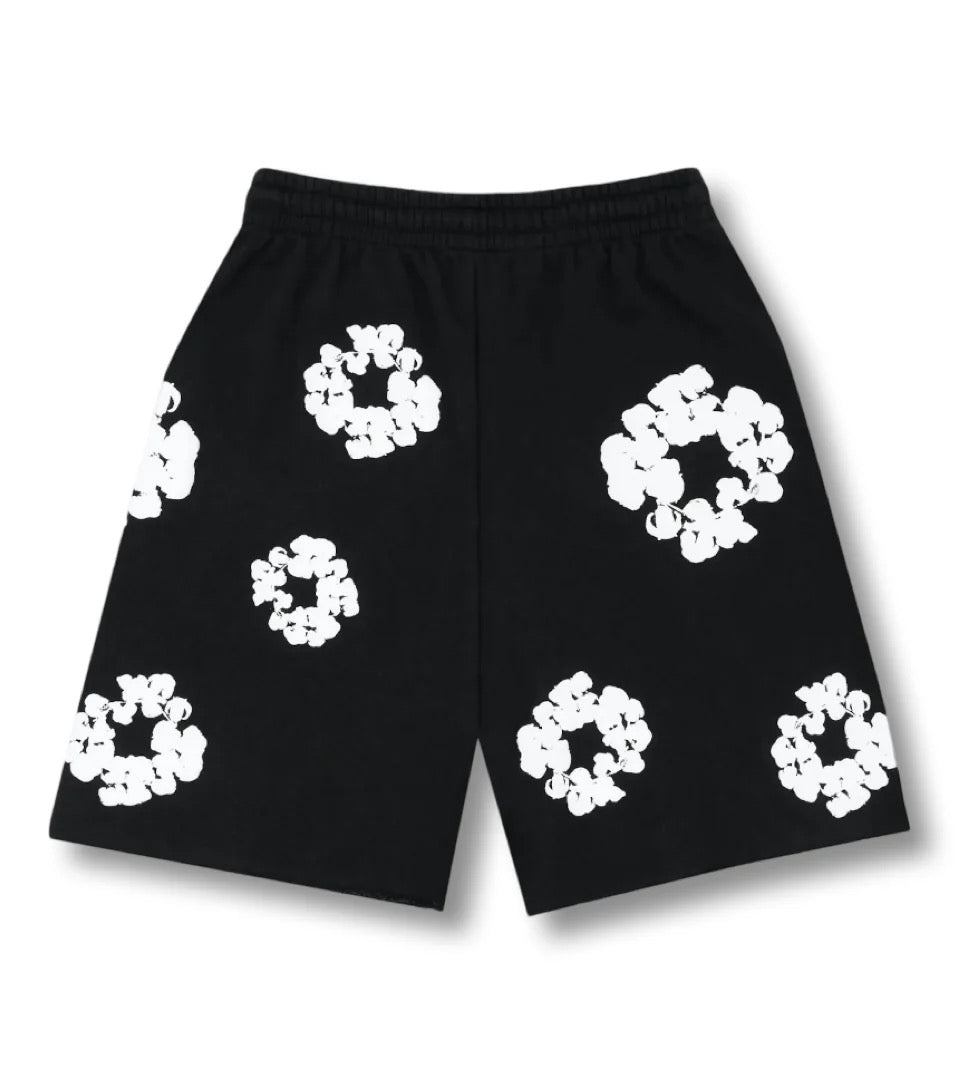 "Flower" Shorts Schwarz