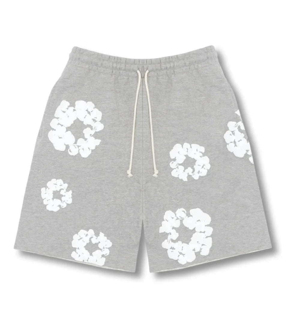 "Flower" Shorts Grau