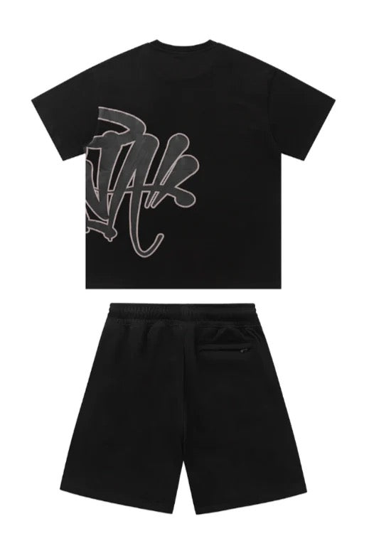 "Graffiti" Shorts-Set Schwarz