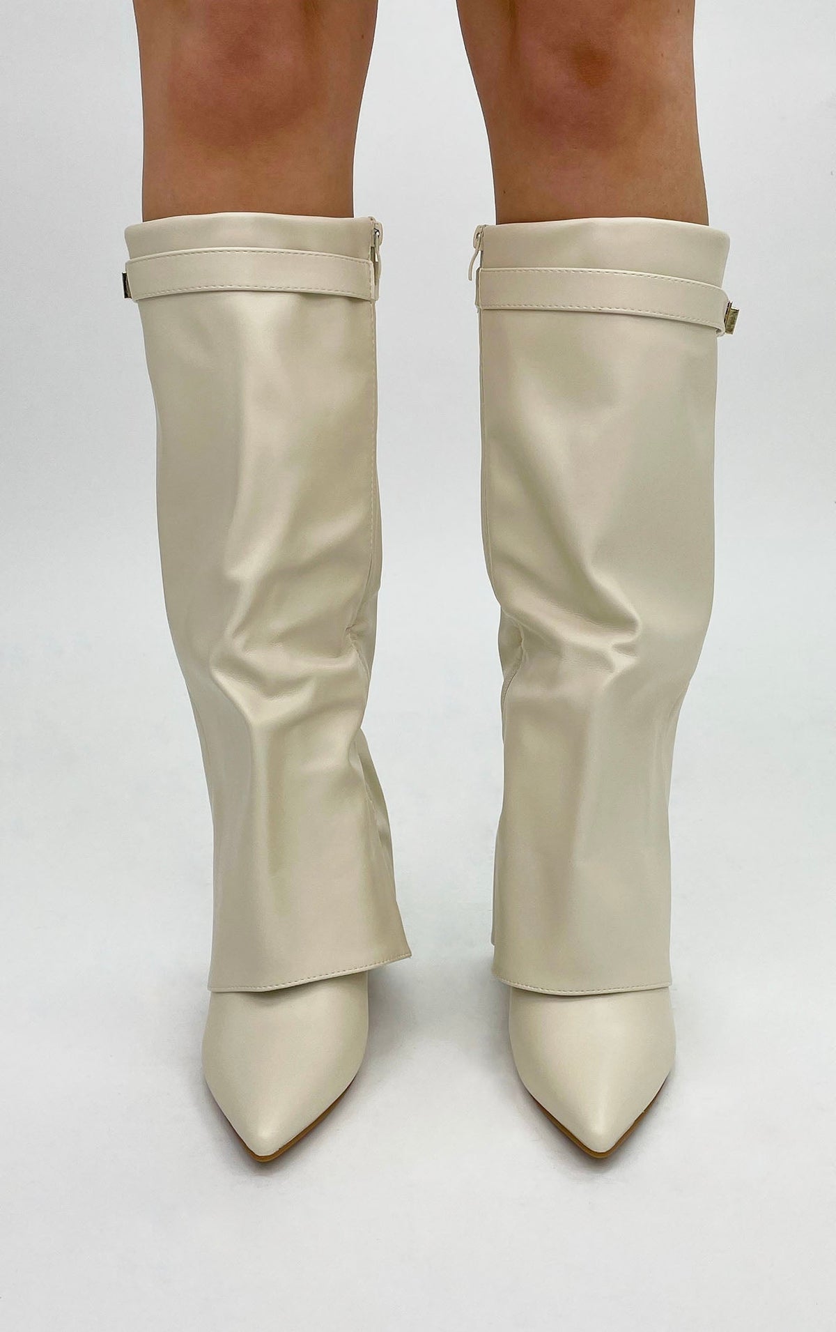 Castelano Shark Boots Kunstleder - Weiß