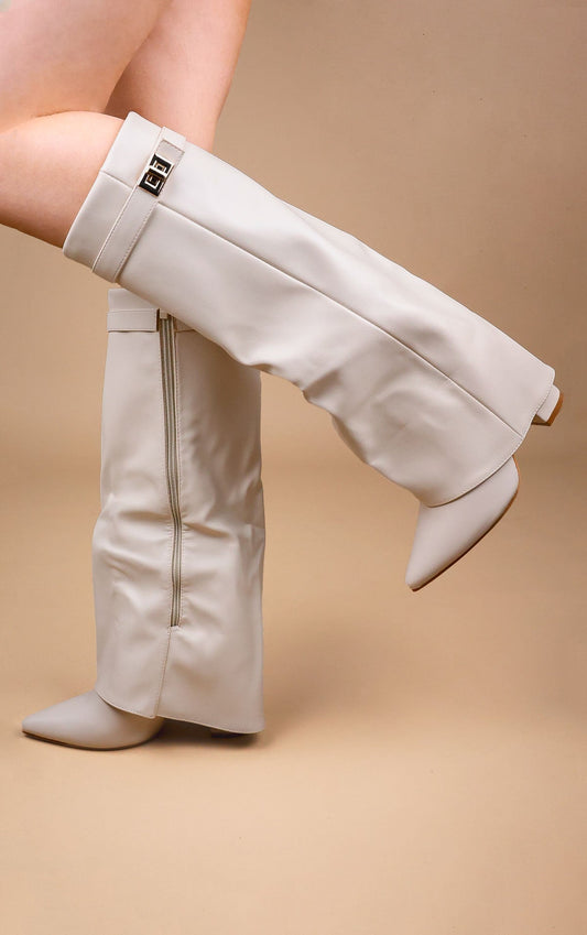Castelano Shark Boots Kunstleder - Weiß
