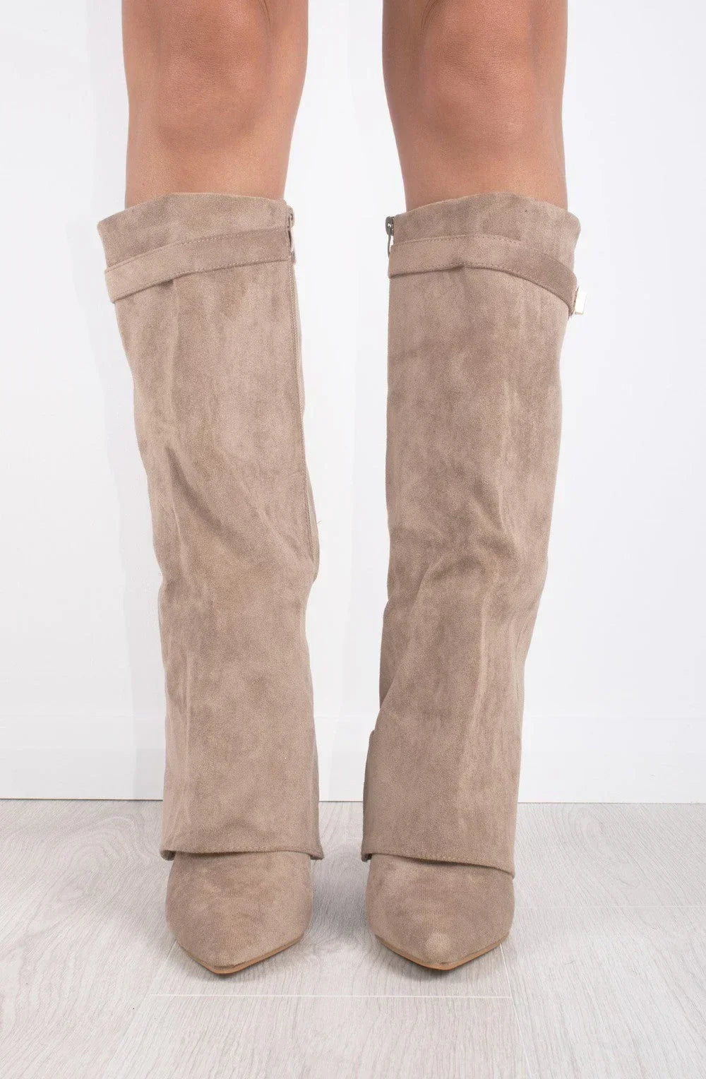 Castelano Shark Boots Kunstvelour - Champagne Beige