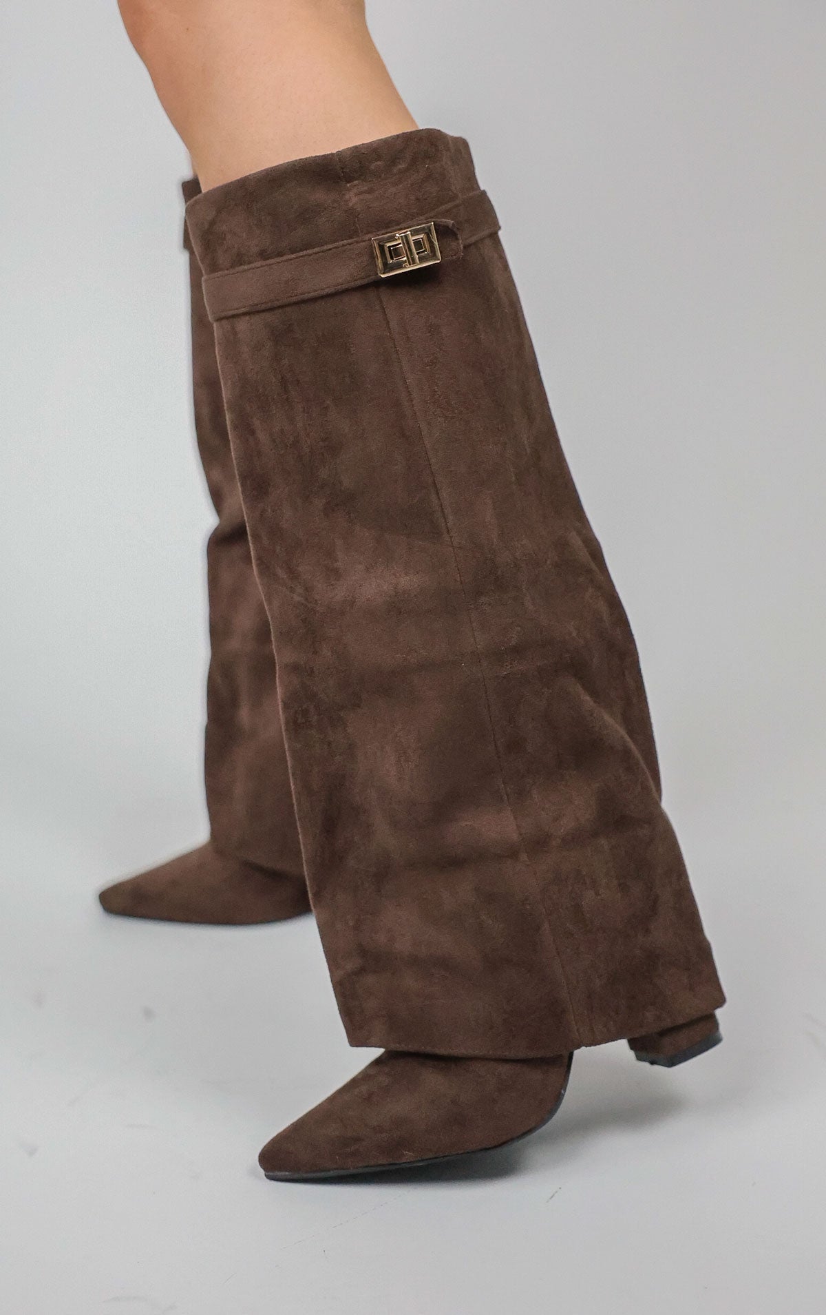 Castelano Shark Boots Kunstvelour - Chocolate