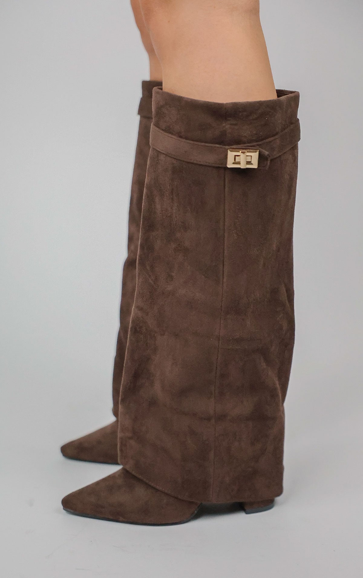 Castelano Shark Boots Kunstvelour - Chocolate