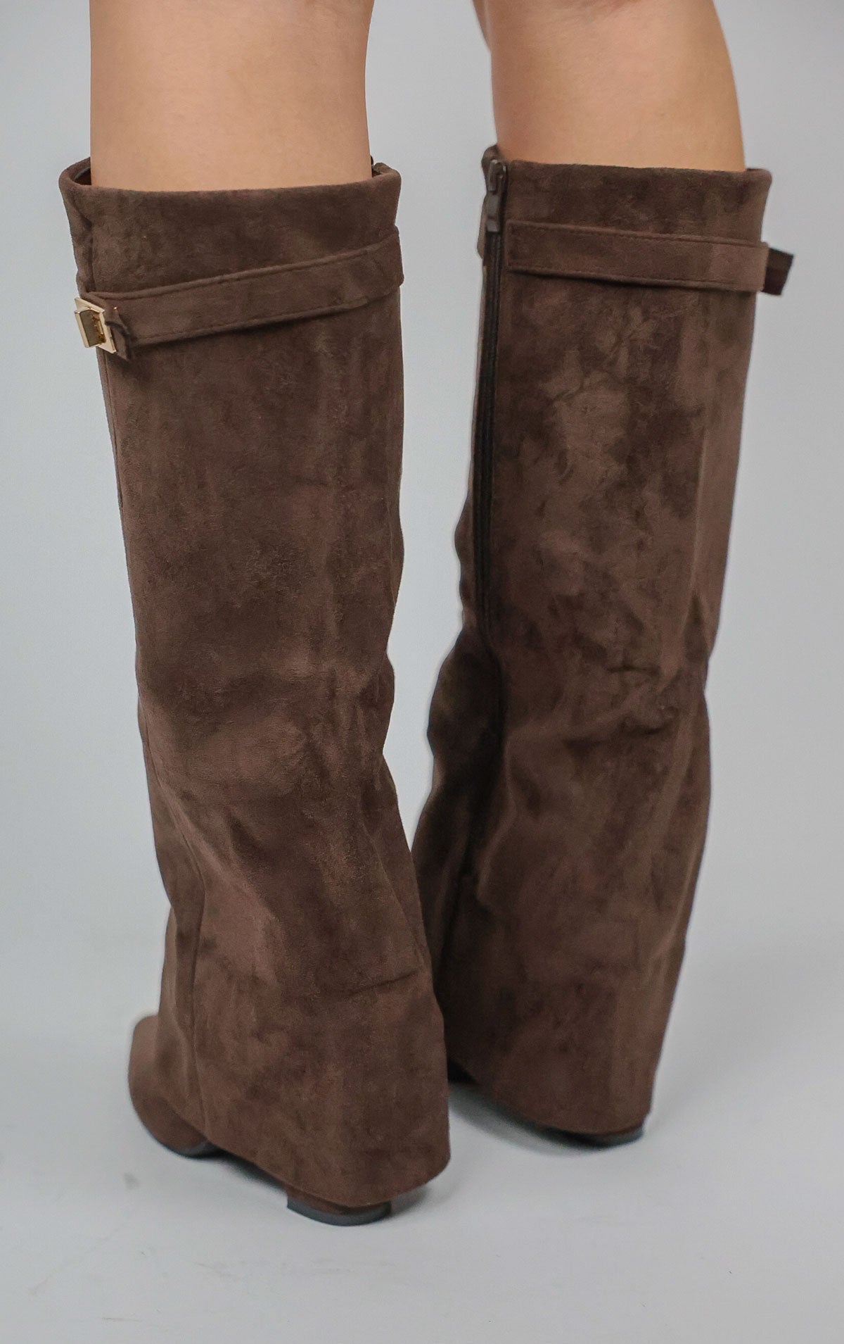 Castelano Shark Boots Kunstvelour - Chocolate