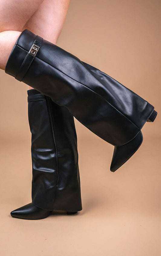 Castelano Shark Boots Kunstleder - Schwarz