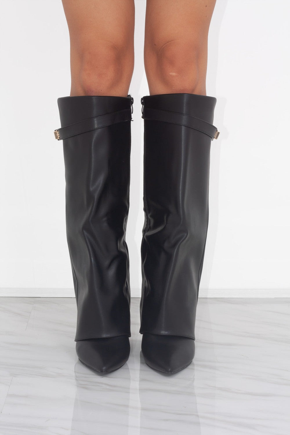 Castelano Shark Boots Kunstleder - Schwarz