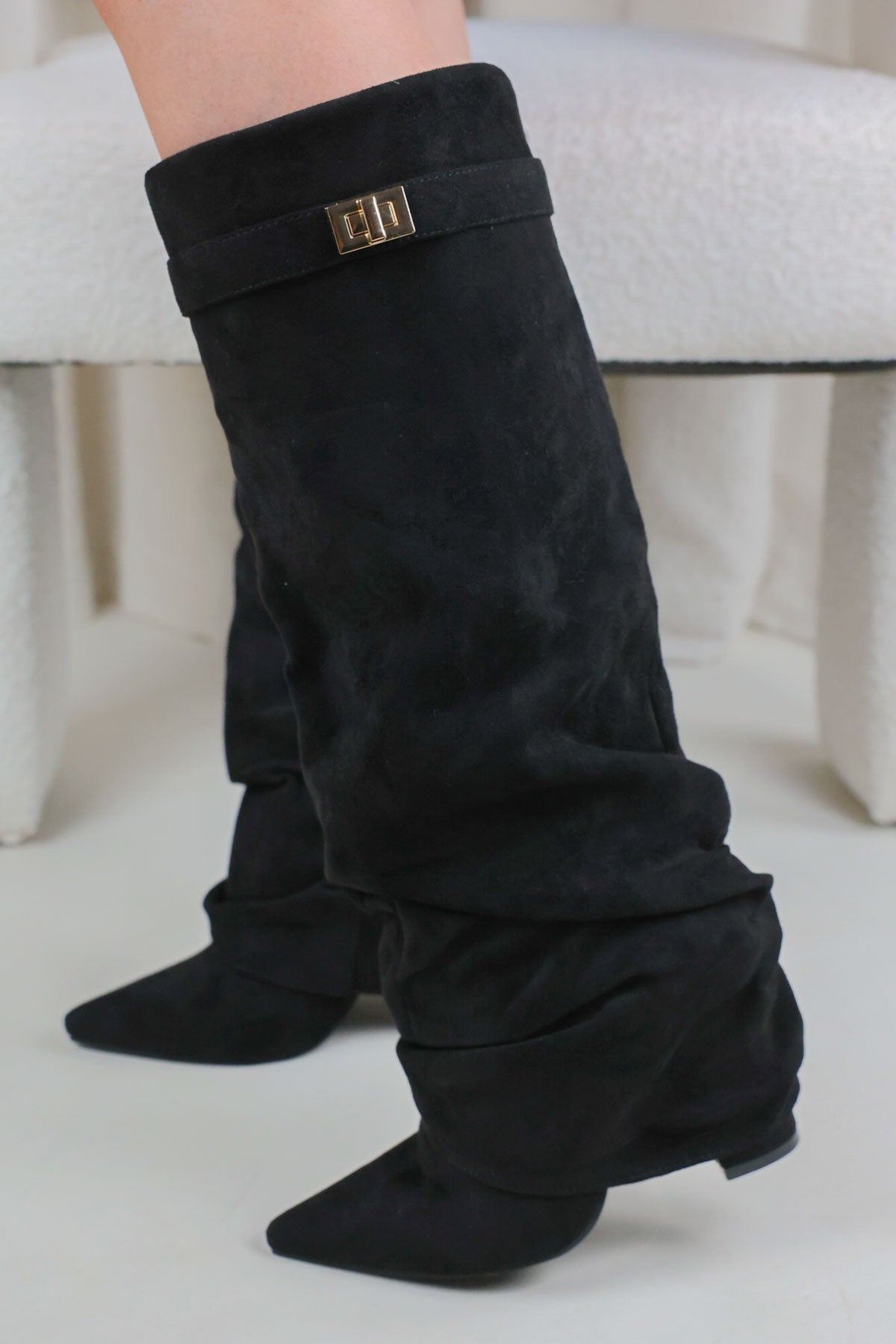Castelano Shark Boots Slouch - Schwarz