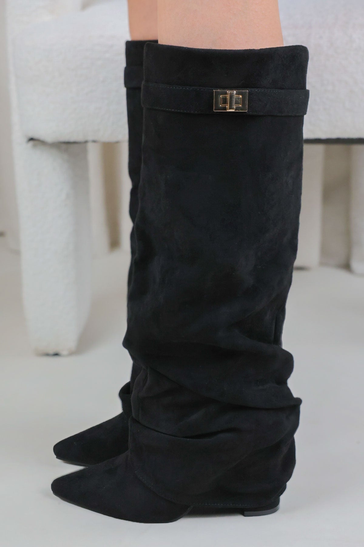 Castelano Shark Boots Slouch - Schwarz