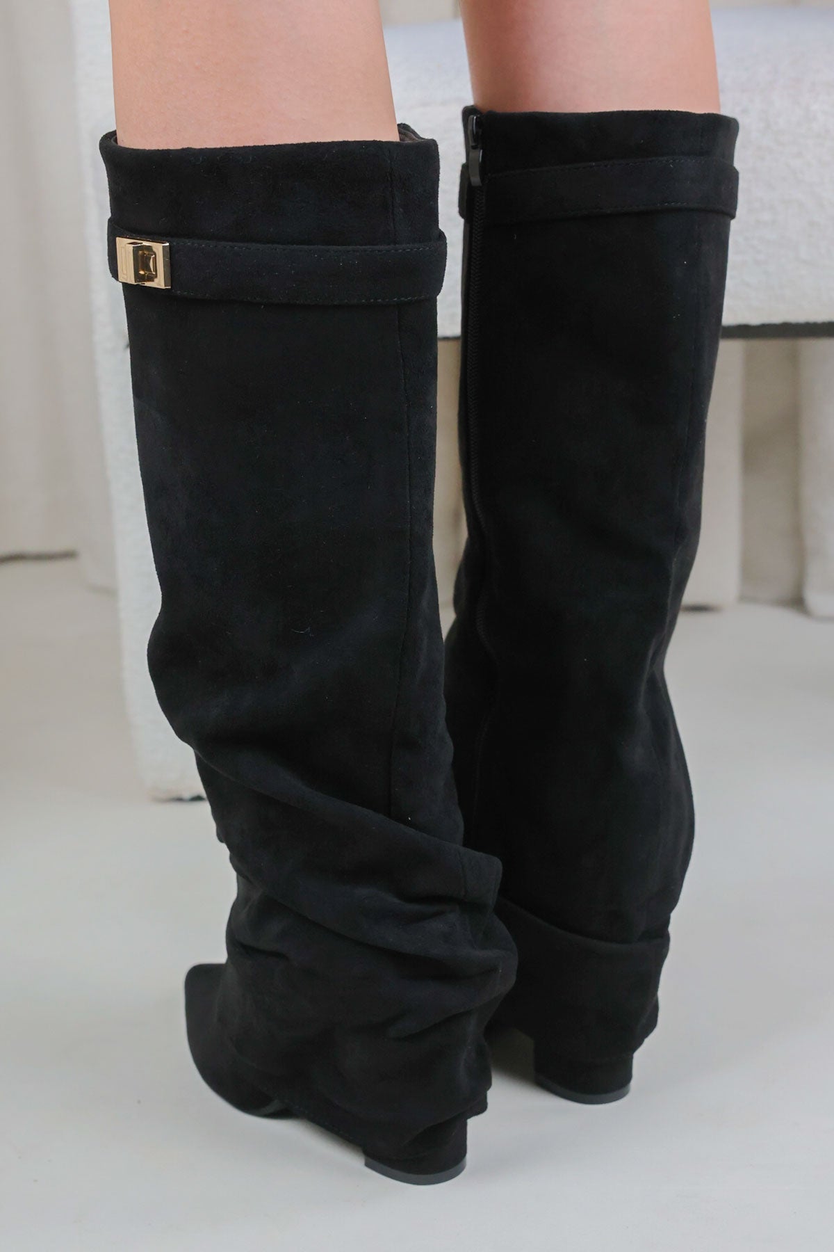 Castelano Shark Boots Slouch - Schwarz